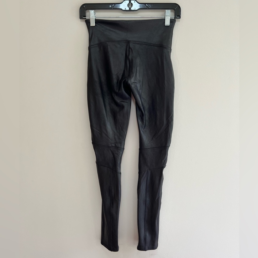 SPANX Faux Leather Moto Black Leggings, size Small - Picture 5 of 13